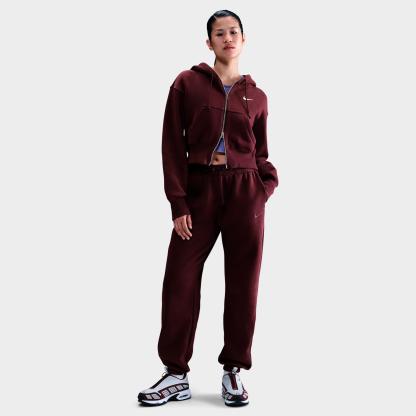 Women's Nithtke Sportswear Phoenix Fleece Oversized High-Waisted Jogger Pants - Burgundy Crush/Burgundy Crush