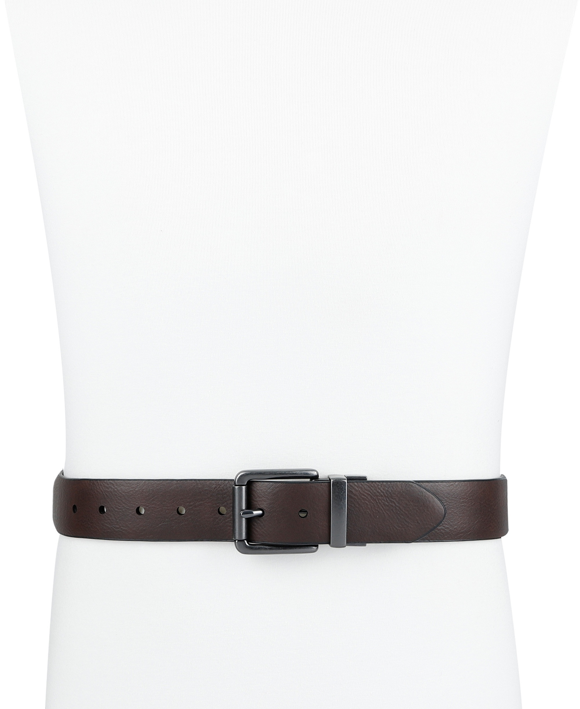 Levi's Men's Logo Buckle Stretch Reversible Leather Belt - Black/Brown