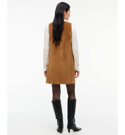 Tommy Hilfiger Women's Corduroy Scoop Neck Mini Dress - Desert Khaki