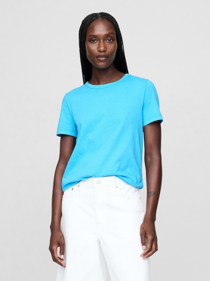 Organic Cotton VintageSoft T-Shirt - True cyan blue