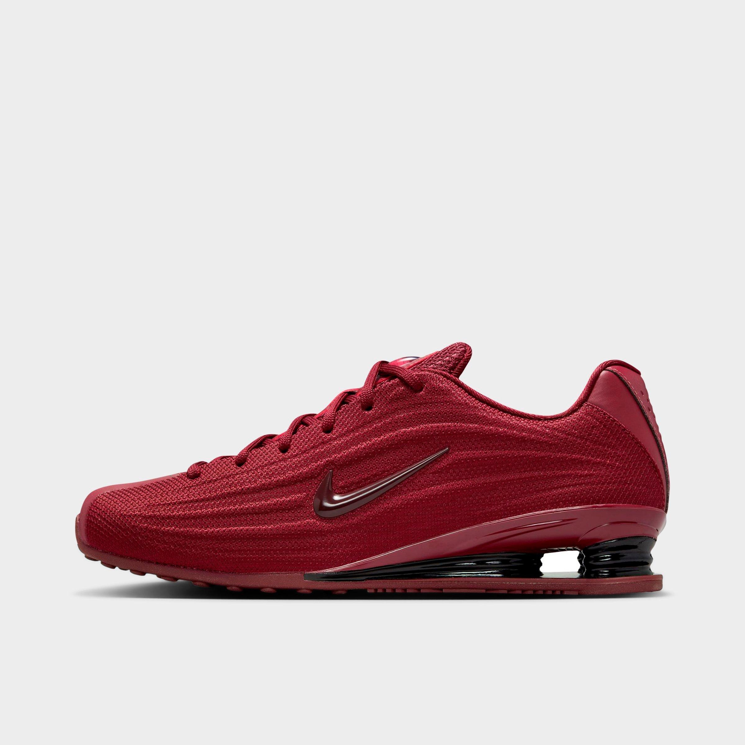 Women's Nithtke Shox Z Casual Shoes - Part 1 - Dark Team Red/Mystic Dates/Black - Left shoe facing left. Outside of the shoe.