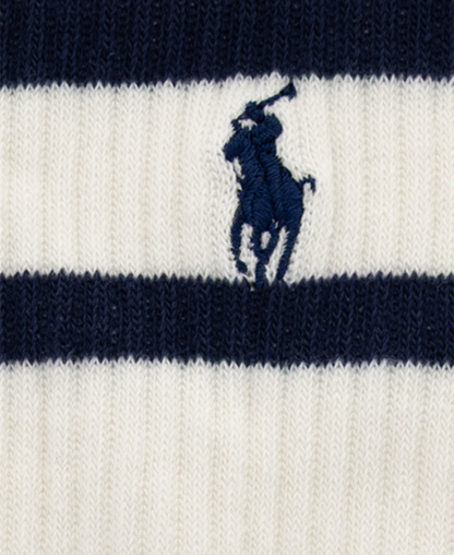 Polo Ralph Lauren Boys' 4-11 Duffel Coat Bear Socks, 3+ 1 Bonus Pack - White
