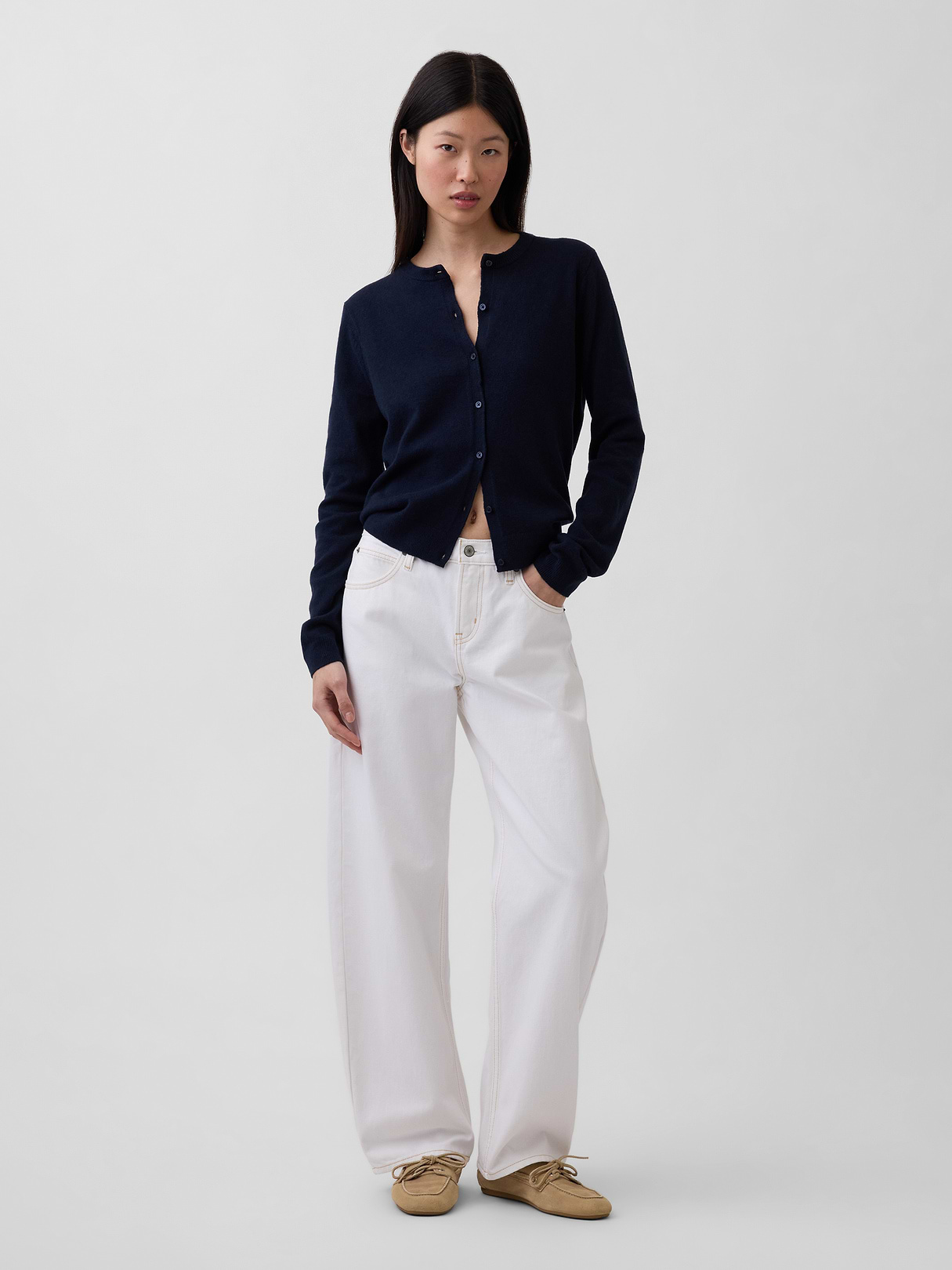 CashSoft Crop Cardigan - New classic navy blue