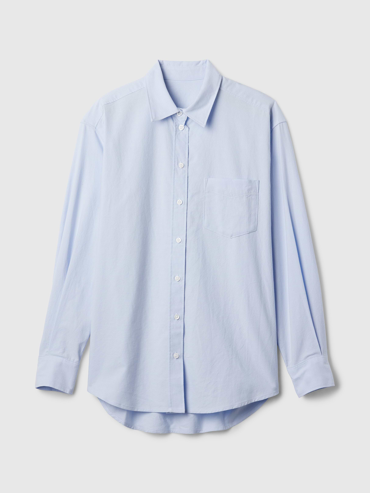 Organic Cotton Poplin Stripe Big Shirt - blue crystal