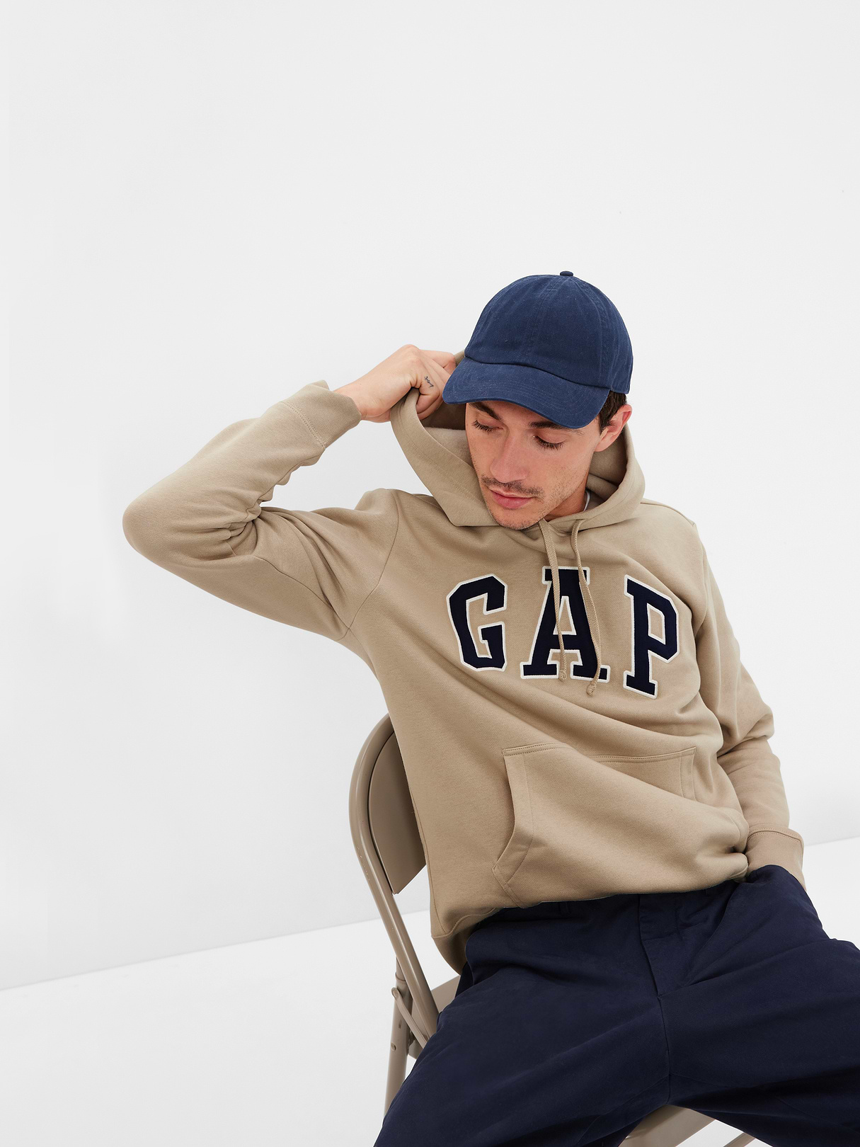 Adult VintageSoft Arch Logo Hoodie - khaki