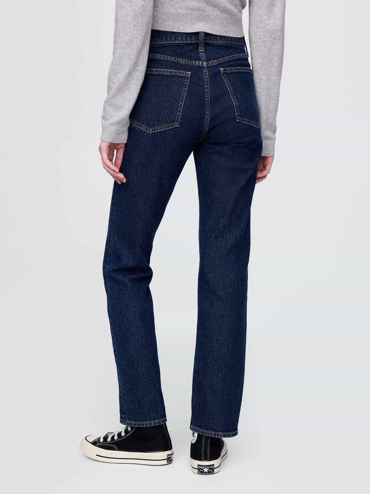 High Rise '90s Slim Straight Jeans - Dark rinsed wash