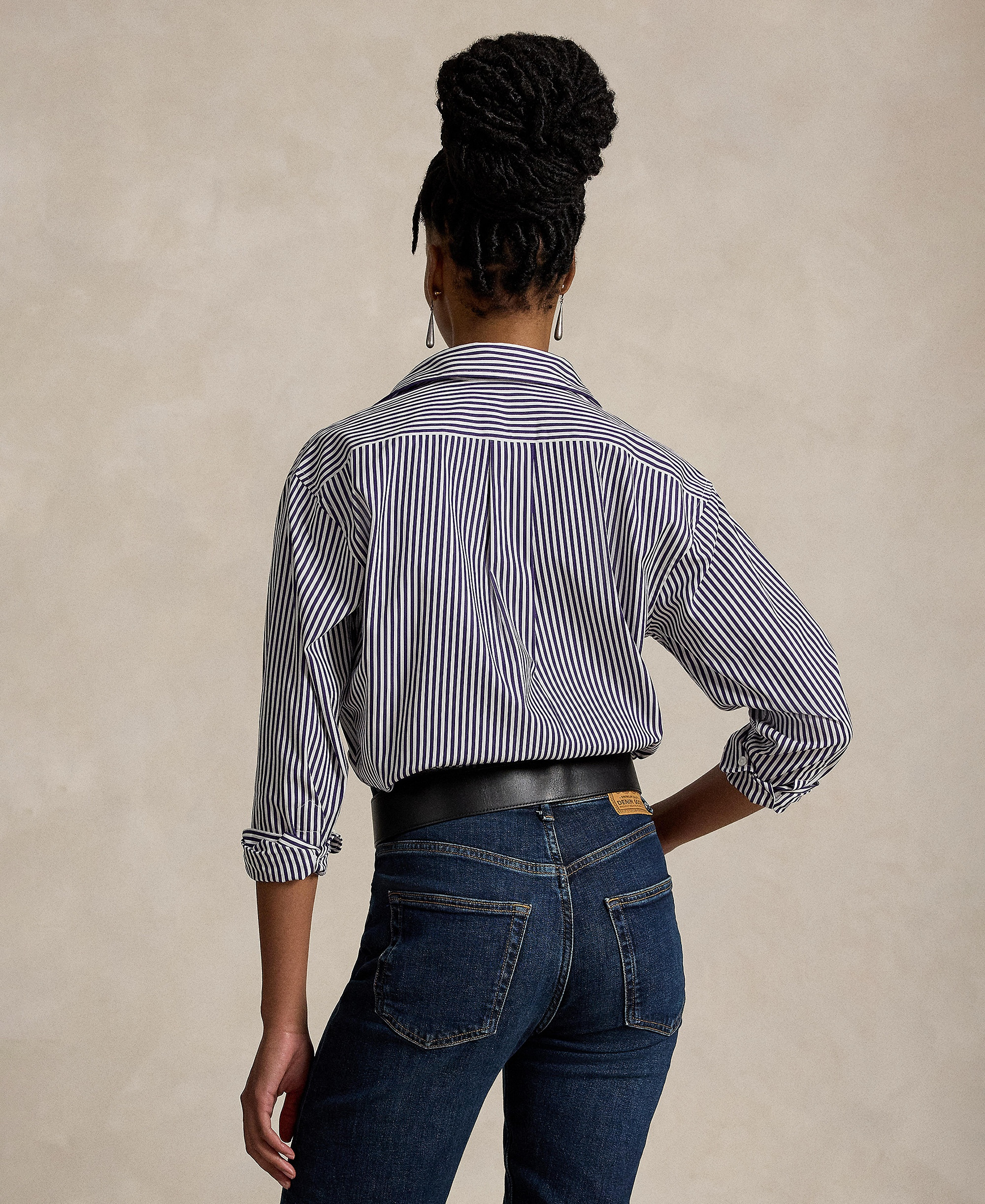 Polo Ralph Lauren Women's Relaxed-Fit Striped Cotton Shirt - Purple White