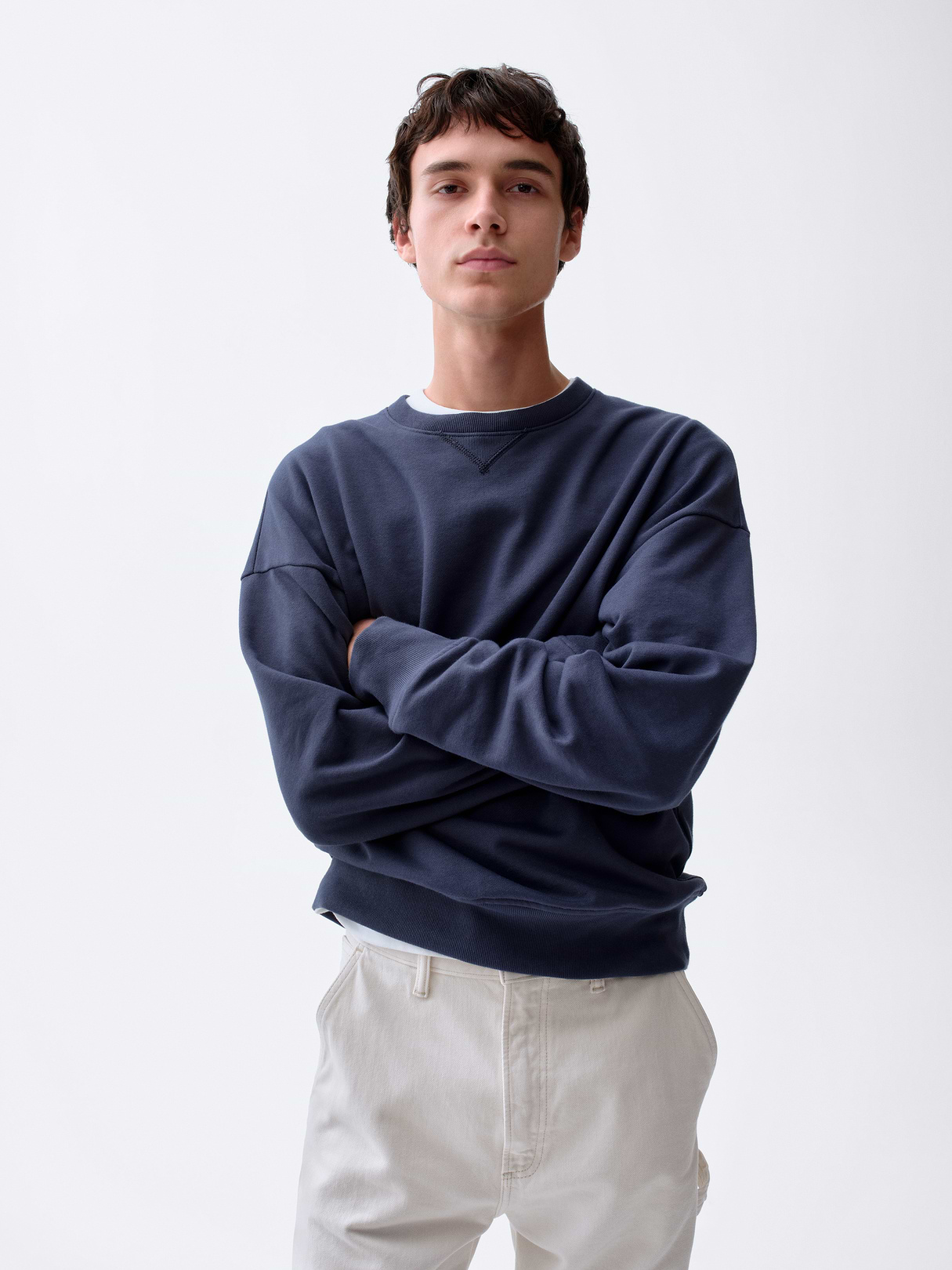 Adult Heavyweight French Terry Oversized Sweatshirt - vintage navy