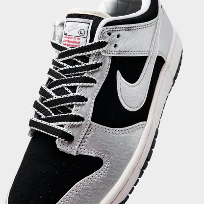 Big Kids' Nithtke Dunk Low LV8 1 Casual Shoes - Silver/Black - Detail shot
