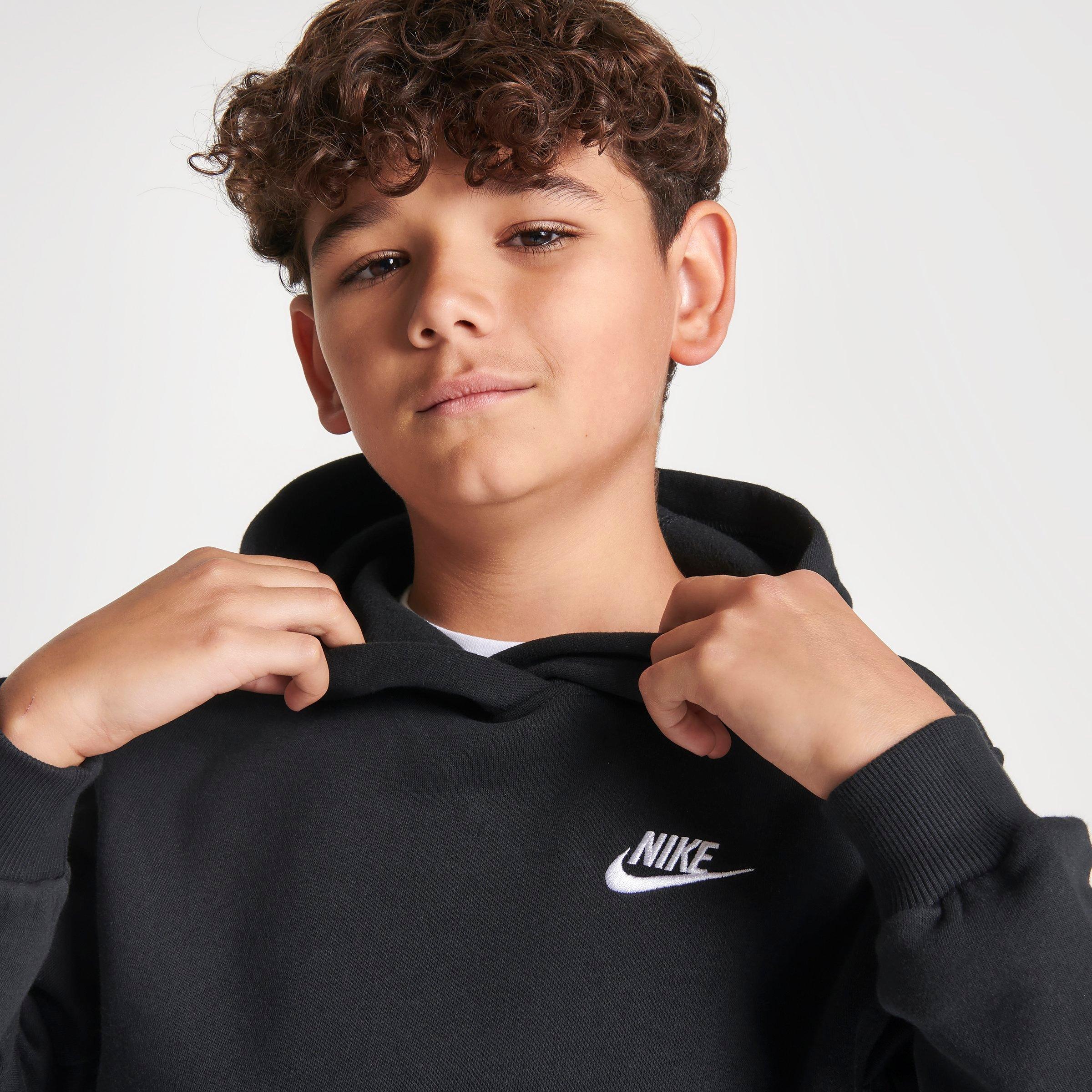 Big Kids' Nithtke Sportswear Club Fleece Pullover Hoodie - Black/White