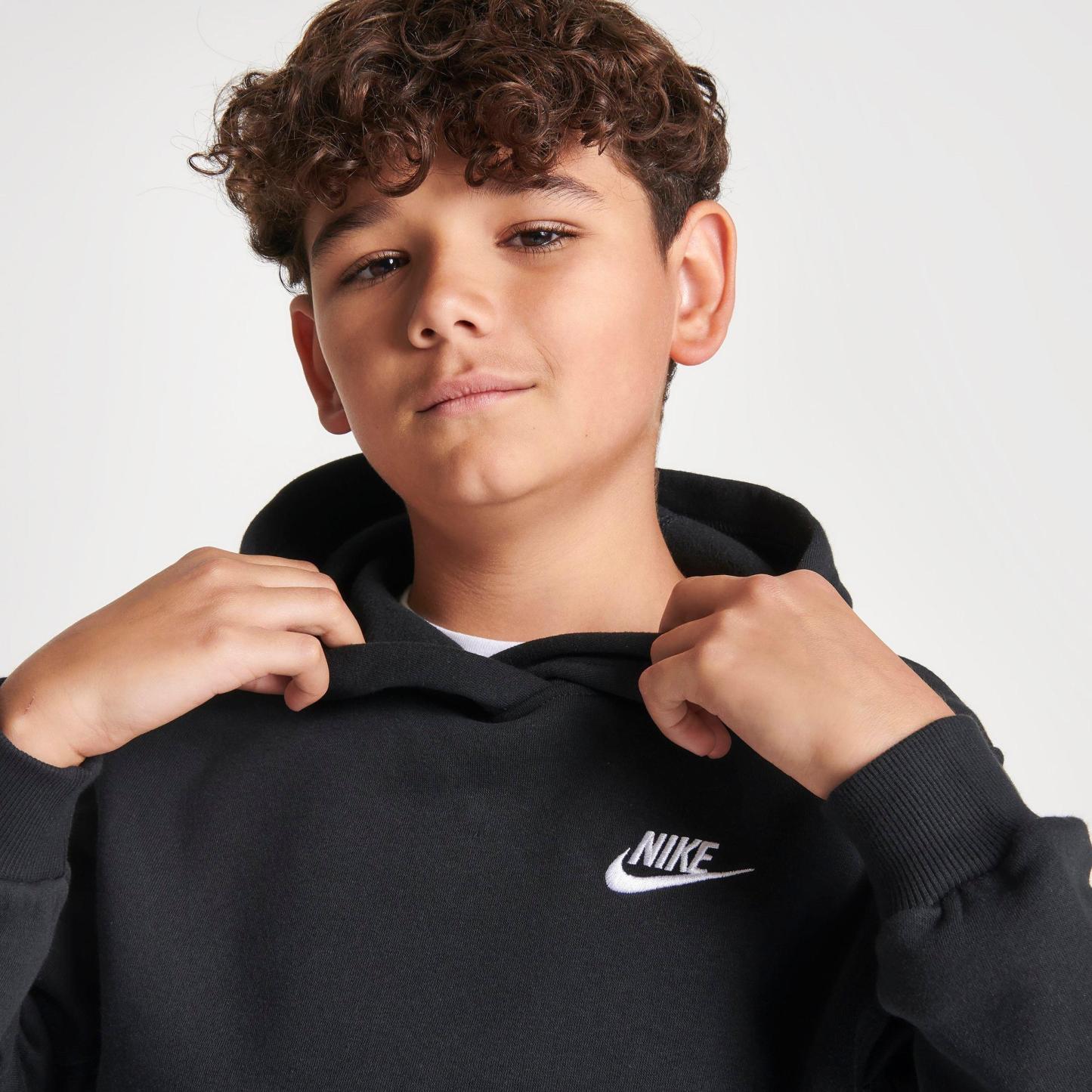 Big Kids' Nithtke Sportswear Club Fleece Pullover Hoodie - Black/White