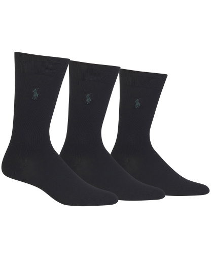 Polo Ralph Lauren Men's 3-Pk. Supersoft Dress Socks - Black