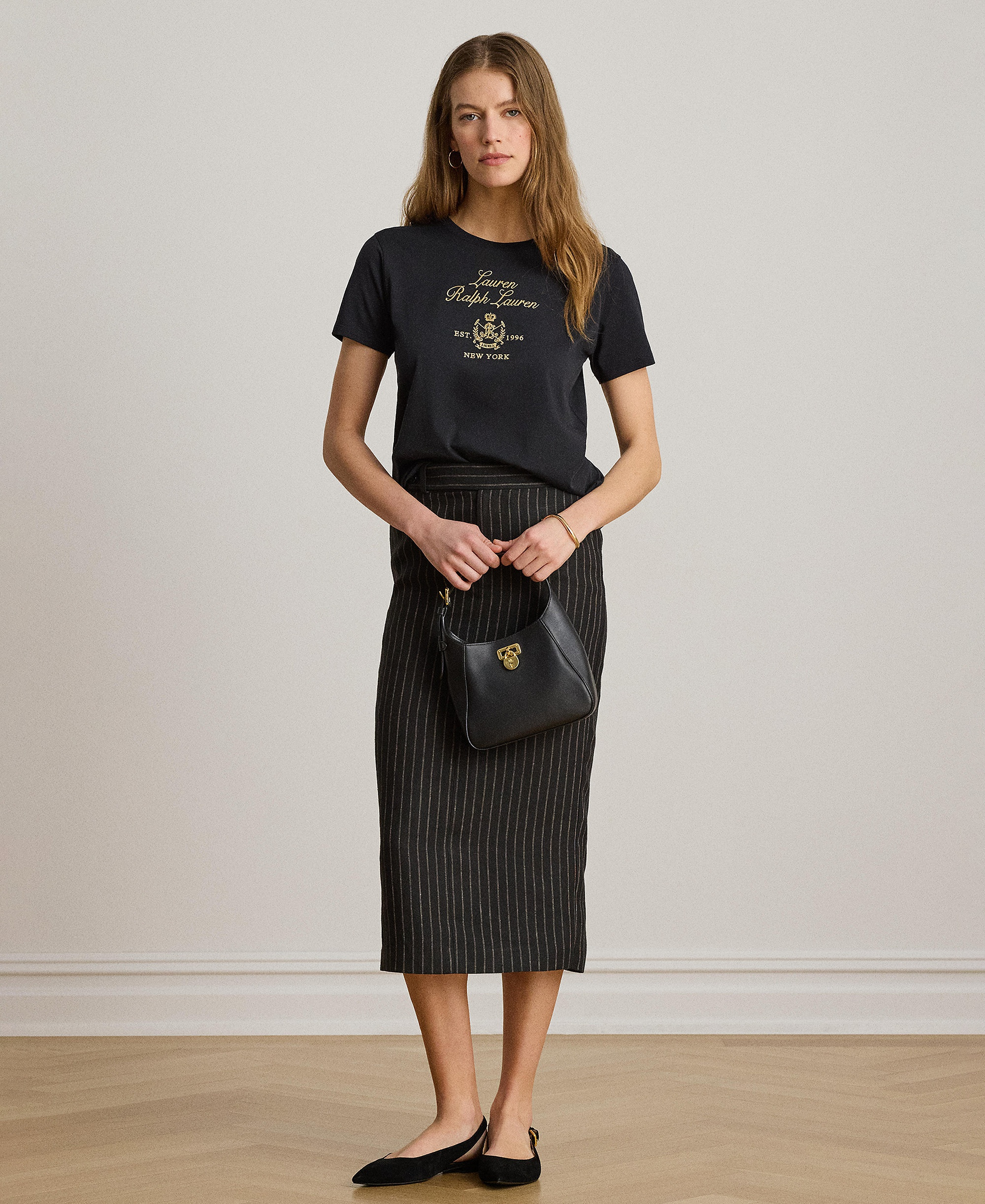Lauren Ralph Lauren Women's Crewneck Short-Sleeve T-Shirt - Black