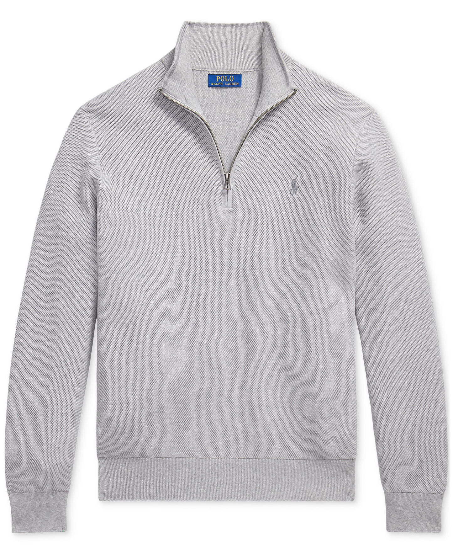 Polo Ralph Lauren Men's Mesh-Knit Cotton Quarter-Zip Sweater - Andover Heather