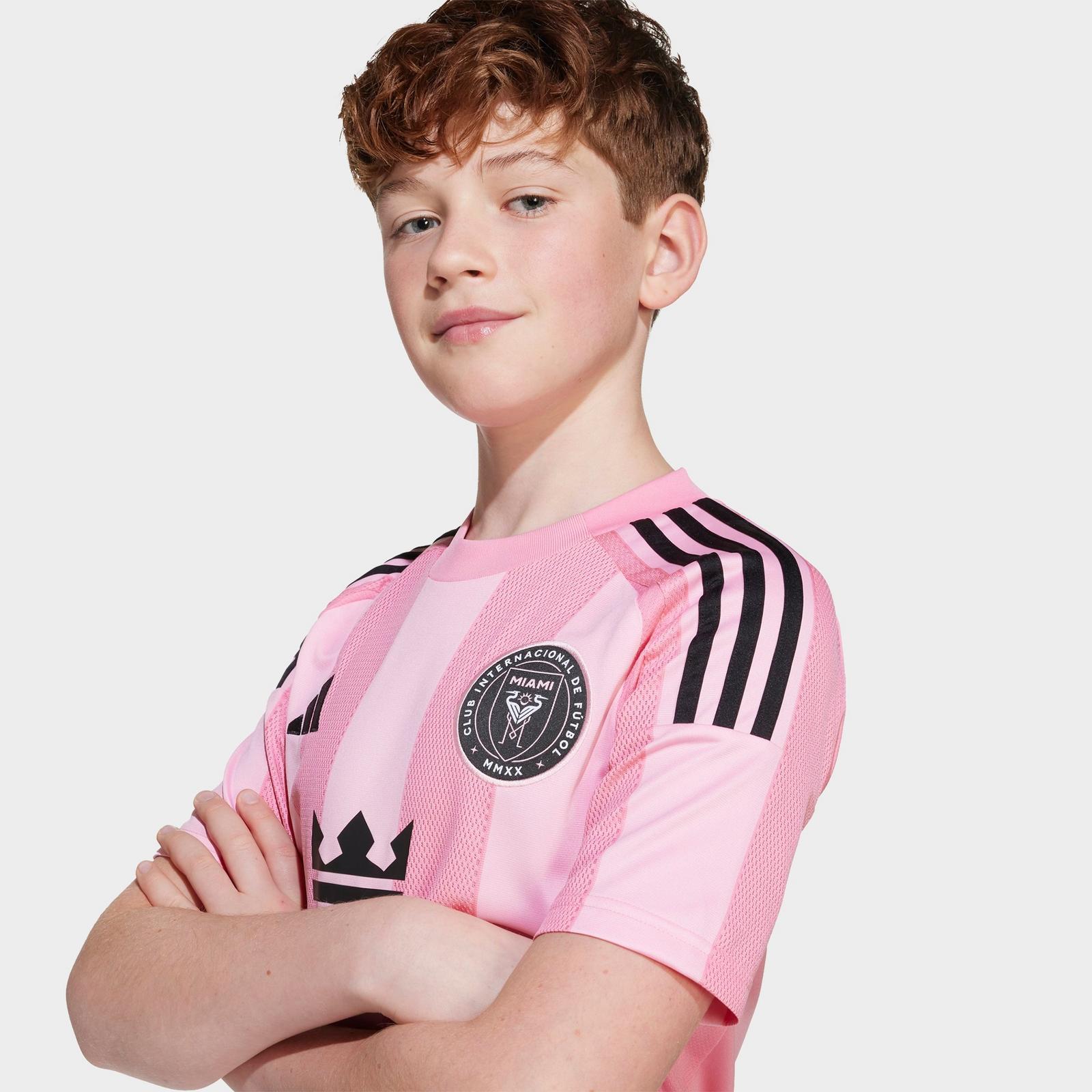 Big Kids' adidas Inter Miami CF 25-26 Away Soccer Jersey - Easy Pink - view 5