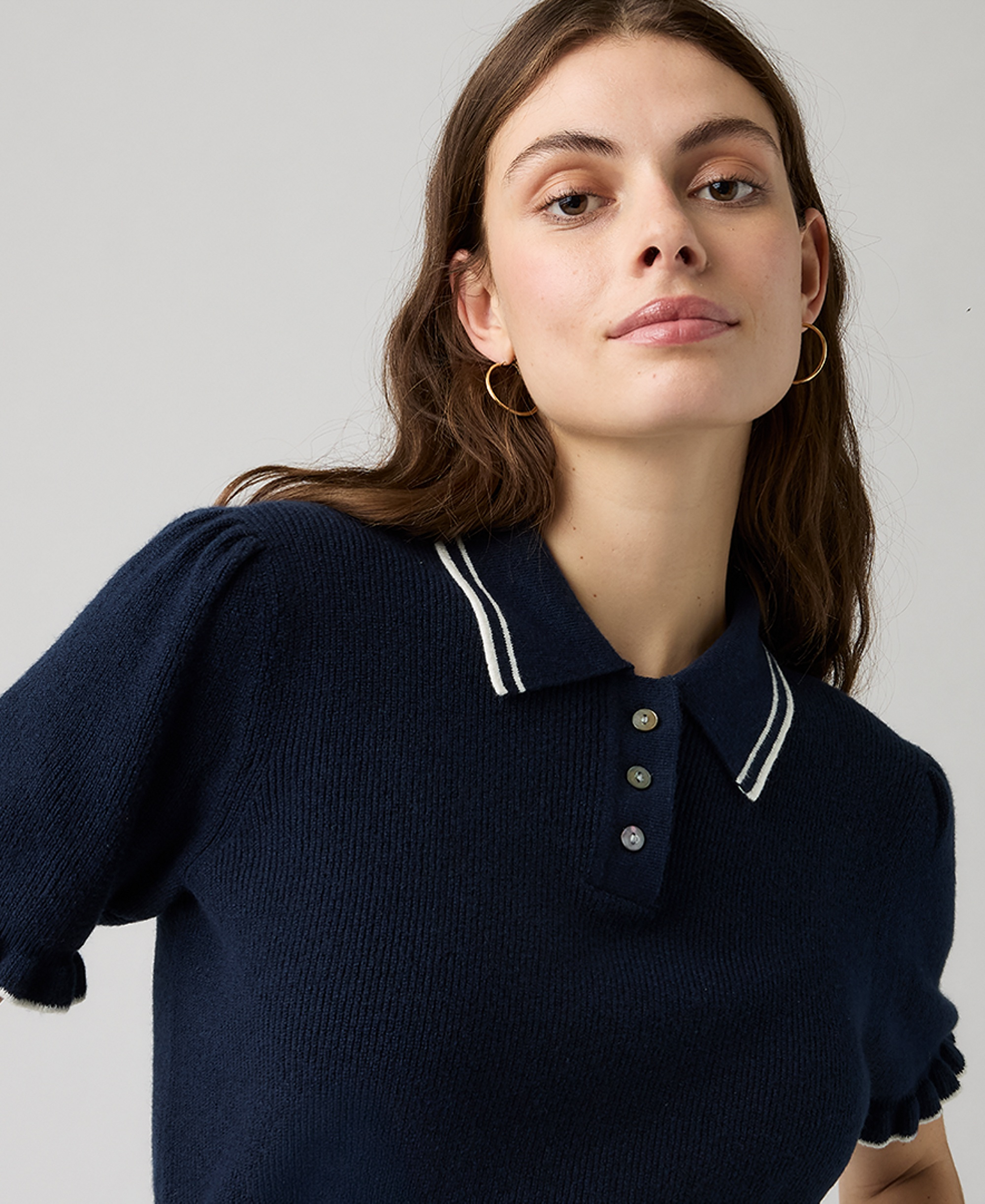 Levi's Premium Women's Short-Sleeve Pull-On Polo Shirt - Navy Blazer / Egret Navy Blazer / Egret