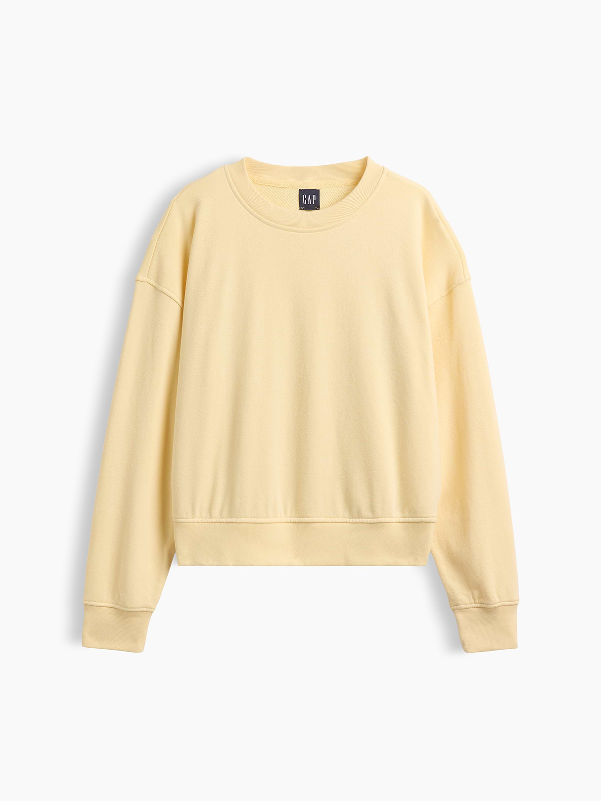VintageSoft Terry Oversized Wedge Side-Slit Sweatshirt - Maize yellow