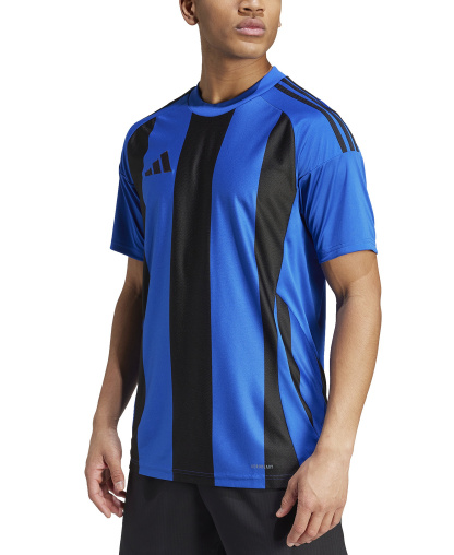 adidas Men's Stripe Logo Jersey T-Shirt - Royal Blue / Black