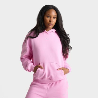 Women's Nithtke Studio Fleece Medium-Weight Camo Oversized Pullover Hoodie - Pink Rise/Sail