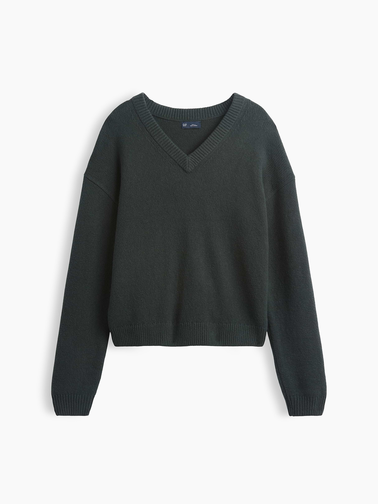 CashSoft Oversized V-Neck Sweater - Forest green