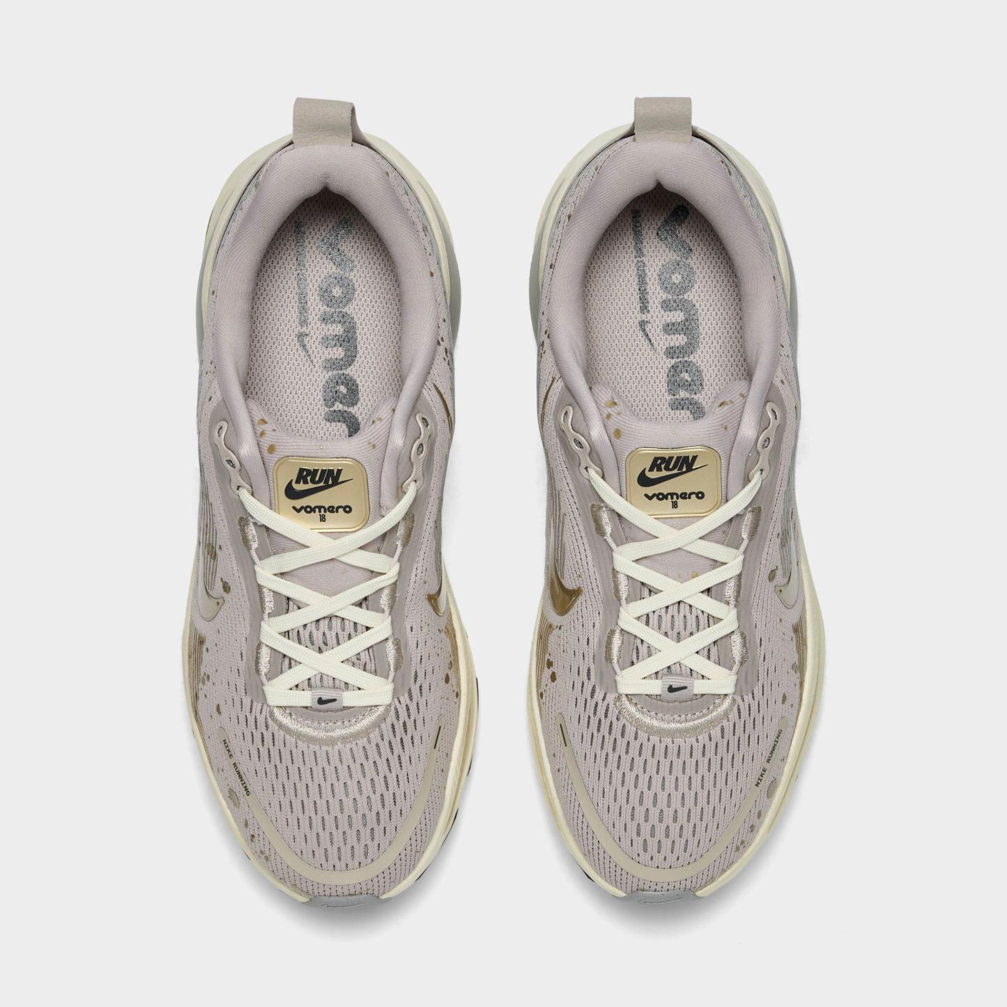 Big Kids' Nithtke Vomero 18 Running Shoes - Part 1 - Cream II/Coconut Milk/Light Smoke Grey/Metallic Gold Grain - Top view