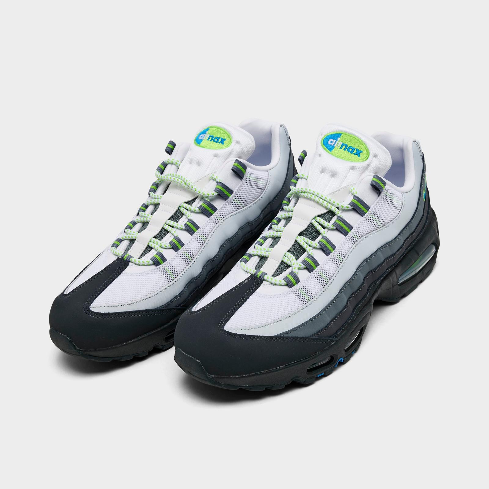 Men's Nike Air Max 95 Big Bubble Casual Shoes - Black/Photo Blue/Action Green/Anthracite/White/Iron Grey