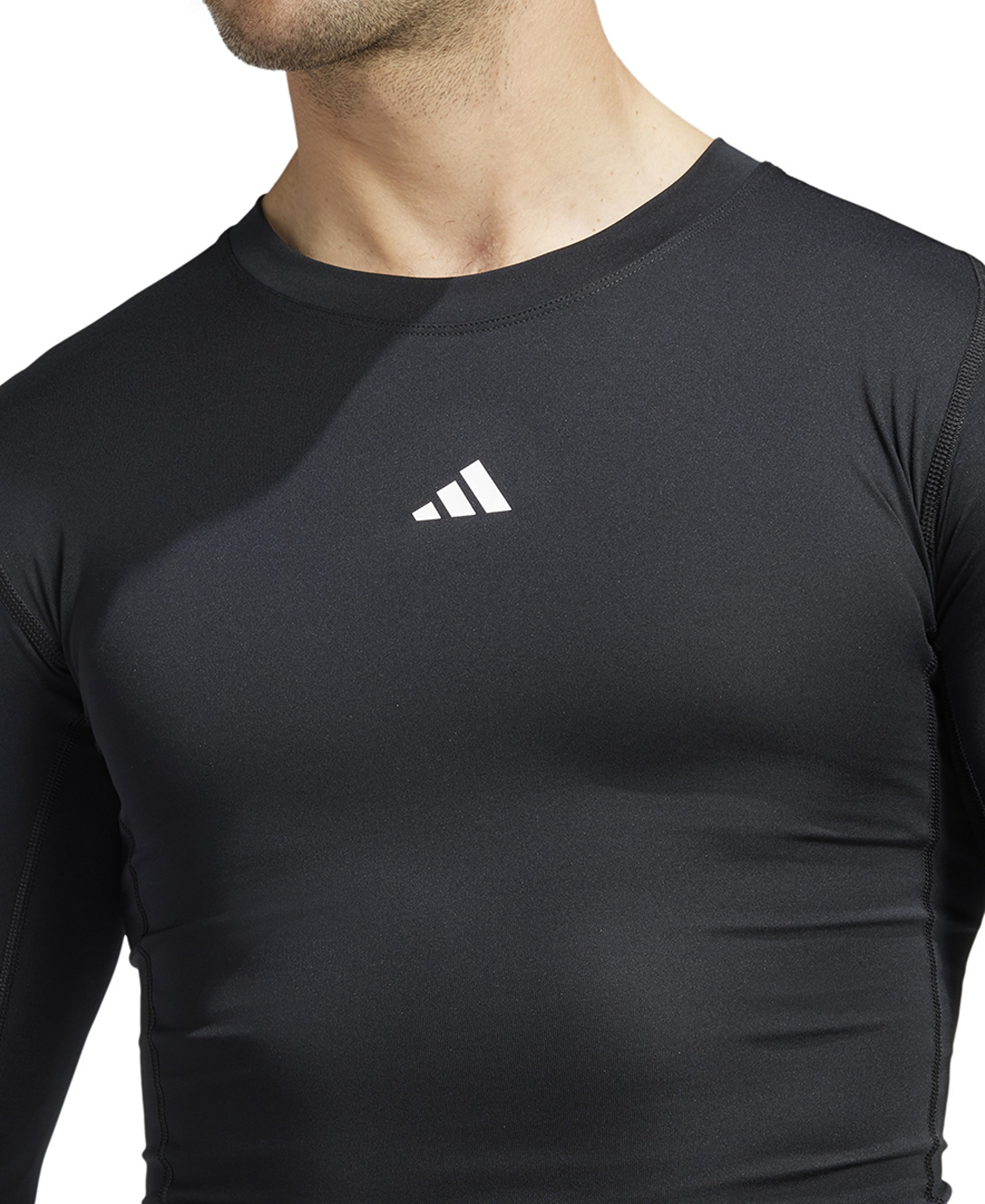adidas Men's Tech-Fit Compression Crewneck T-Shirt - Black