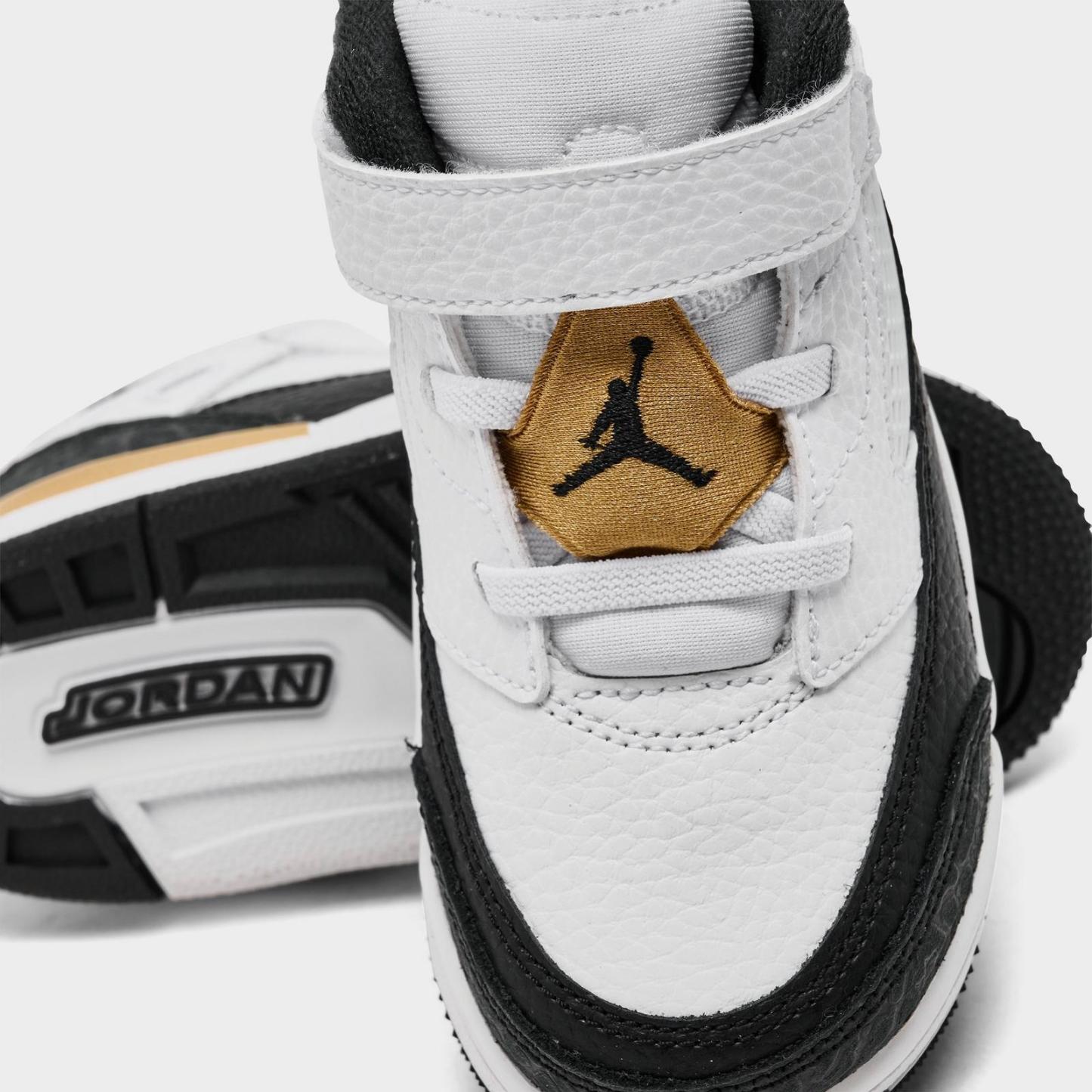 Kids' Toddler Jordan Spizike Low Casual Shoes - White/Metallic Gold/Black - view 3