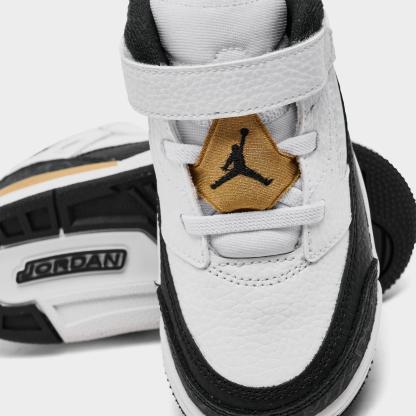 Kids' Toddler Jordan Spizike Low Casual Shoes - White/Metallic Gold/Black - view 3