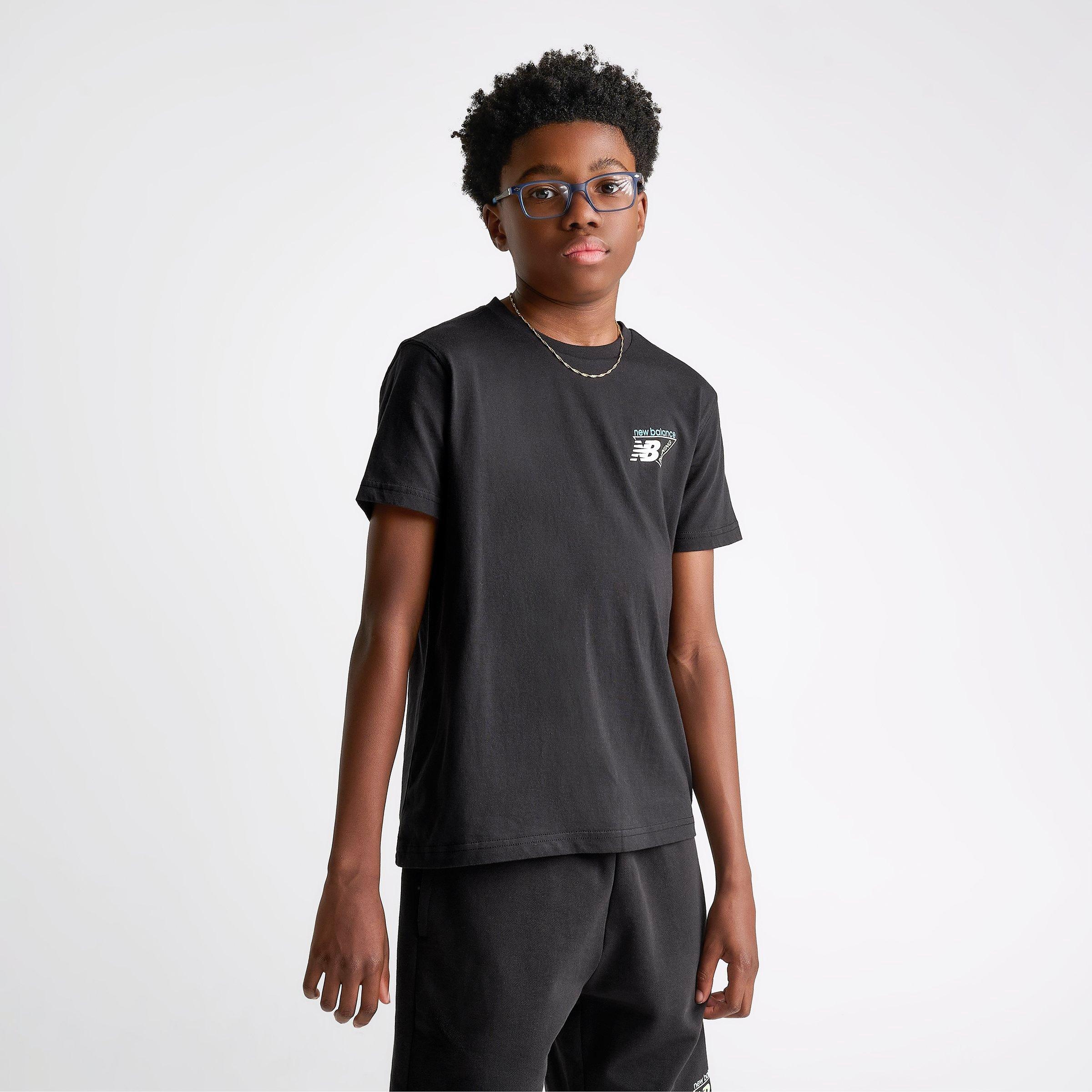 Big Kids' New Balance Running Triangle T-Shirt - Caviar - view 4