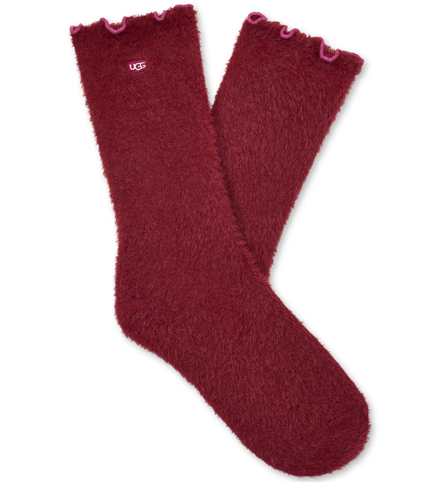 UGG® Women's Fuzzy Crew Socks, 3-Pair - Classic Boot / Plaid / Coffee Berry