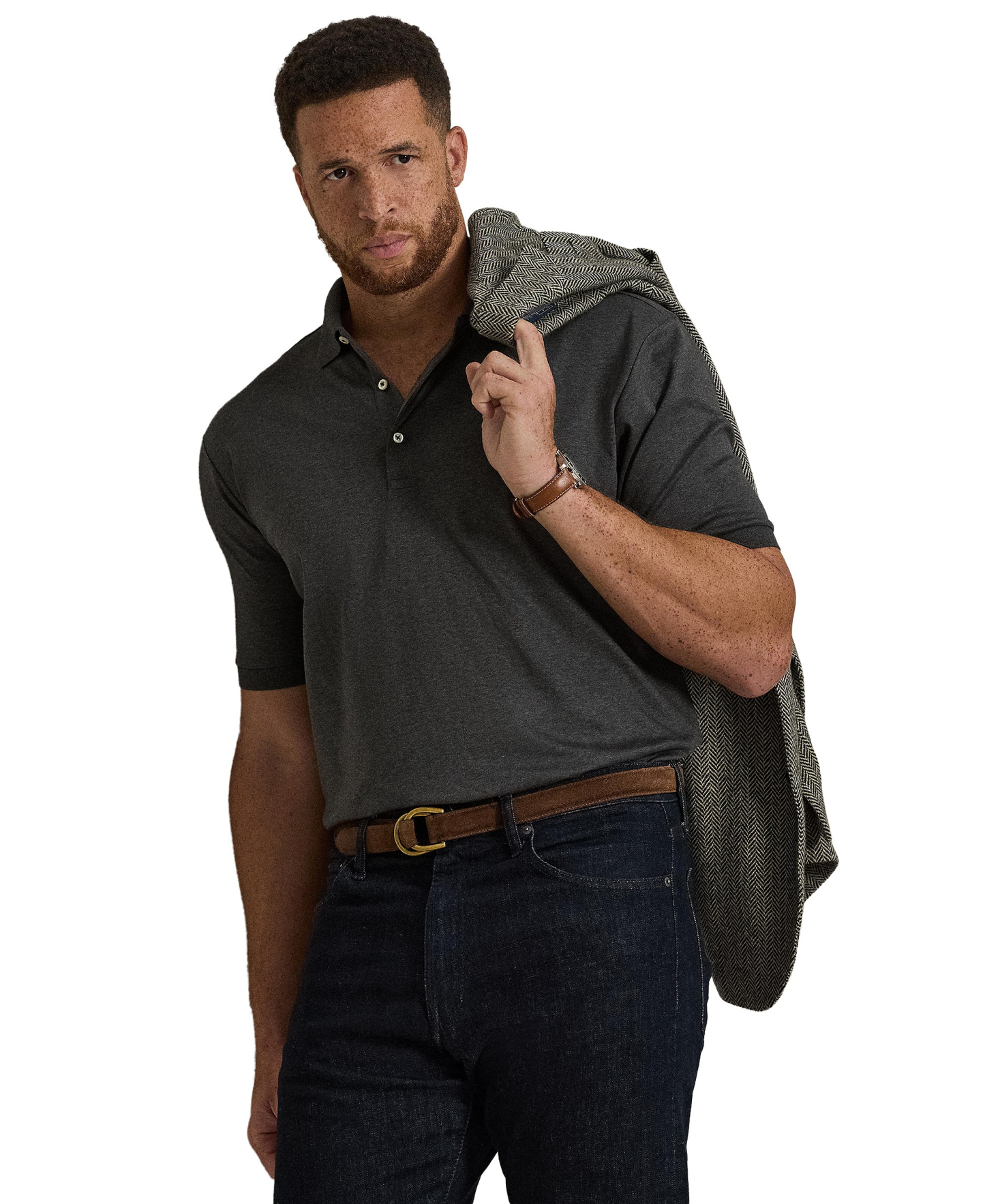 Polo Ralph Lauren Men's Big & Tall Solid Polo Shirt - Windsor Heather