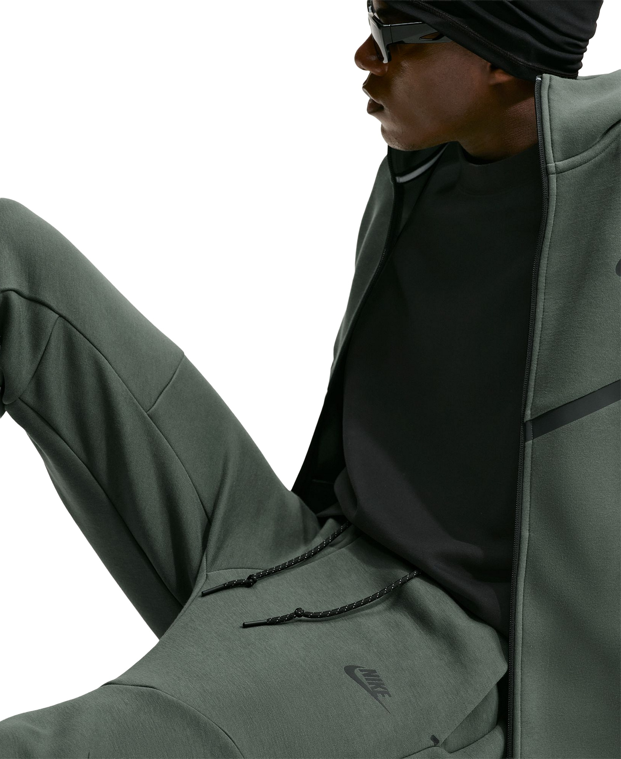 Nike Men's Tech Fleece Drawstring Joggers Pants - Camo Green/Black
