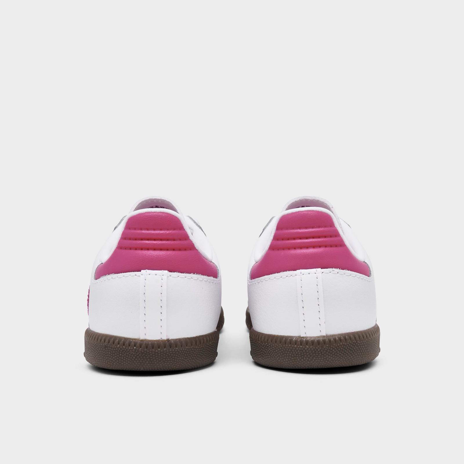 Kids' Toddler adidas Originals Samba OG Stretch Lace Casual Shoes - Footwear White/Real Magenta/Gum - view 4