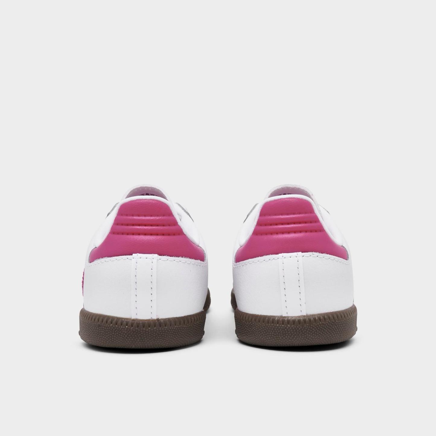 Kids' Toddler adidas Originals Samba OG Stretch Lace Casual Shoes - Footwear White/Real Magenta/Gum - view 4