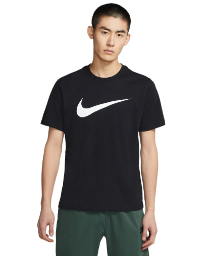 Nike Men's Sportswear Swoosh Short-Sleeve Crewneck T-Shirt - Black/White
