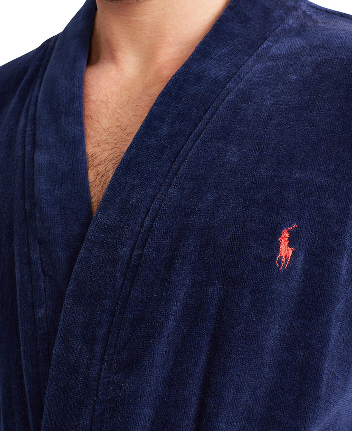 Polo Ralph Lauren Men's Sleepwear Soft Cotton Kimono Velour Robe - Navy