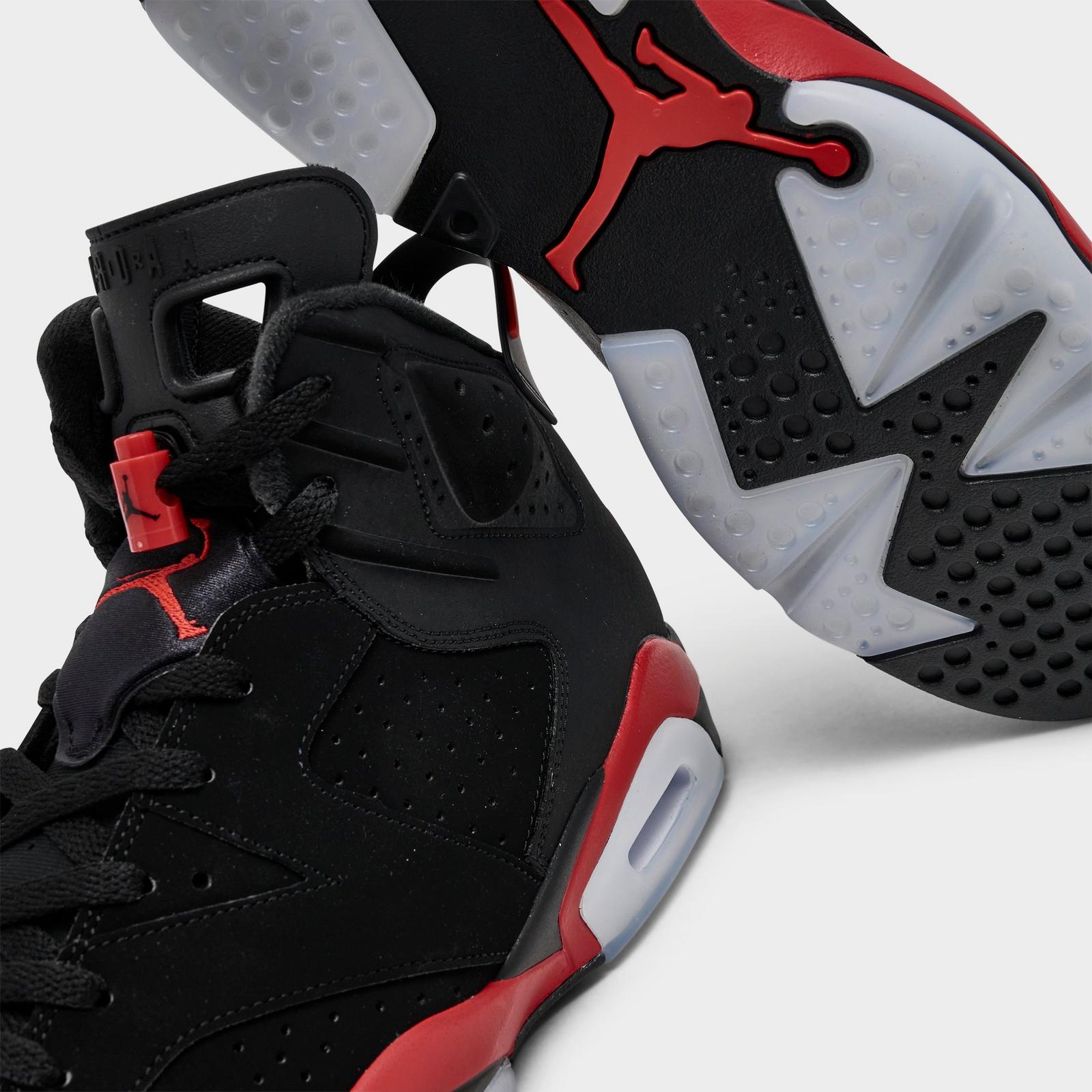Men's Air Jordan Retro 6 Basketball Shoes - Black/Light Crimson - view 3