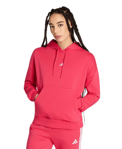 adidas Women's Essentials Long-Sleeve Logo Hoodie - Power Pink/white