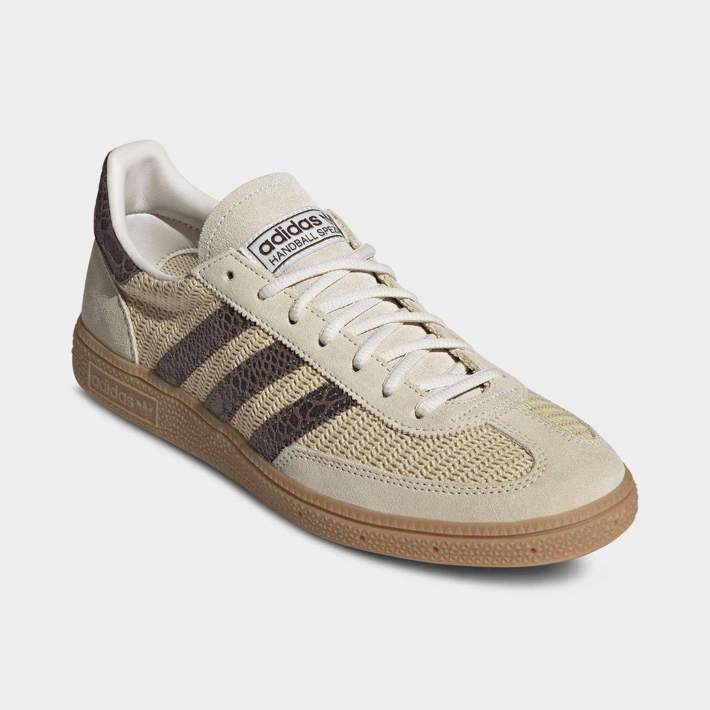 Men's adidas Originals Handball Spezial Casual Shoes - Part 3 - Dual Yellow/Brown/Warm Vanilla - Both shoes facing left
