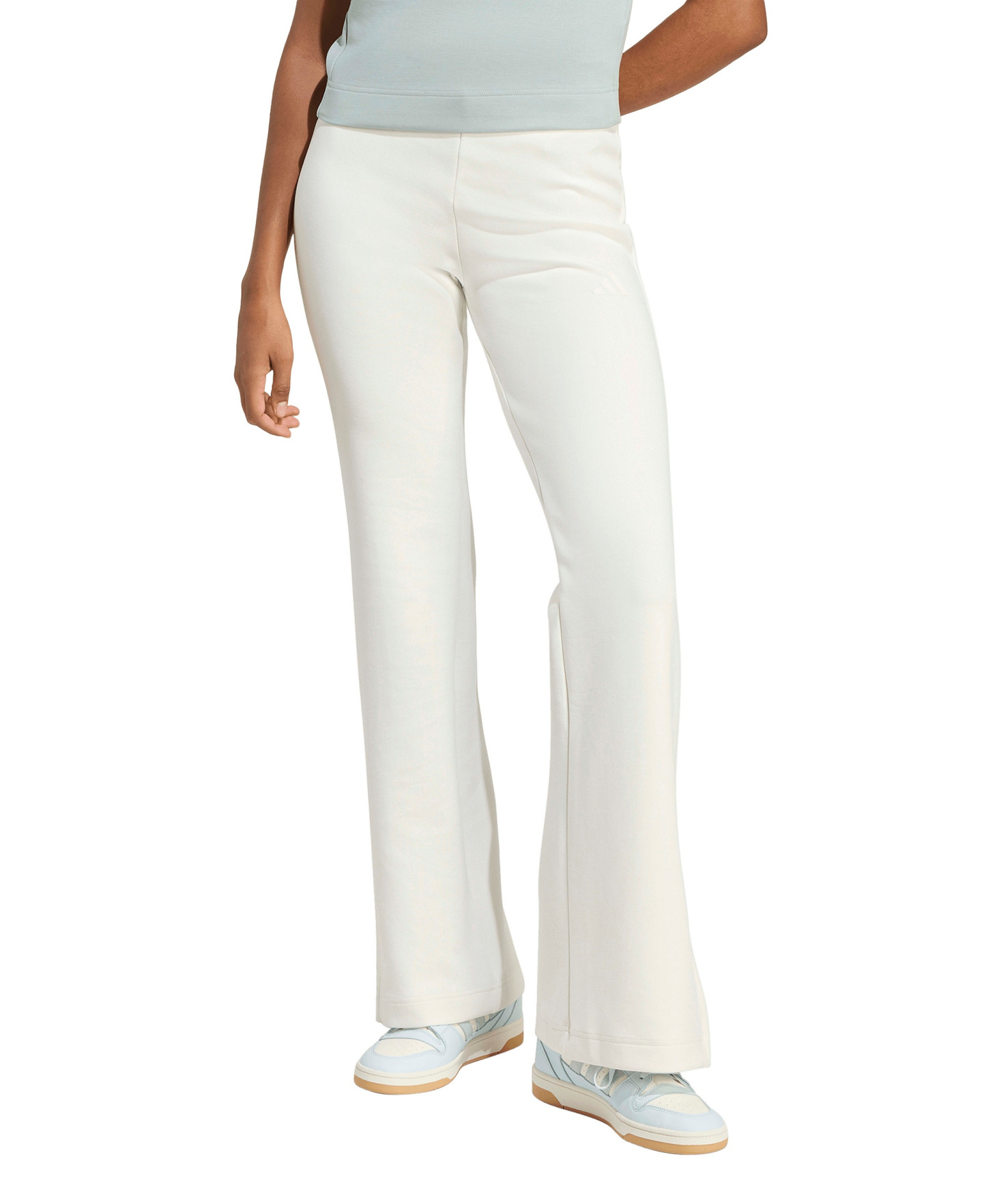 adidas Women's Mid-Rise Soft Lux Flare-Leg Pants - Off White