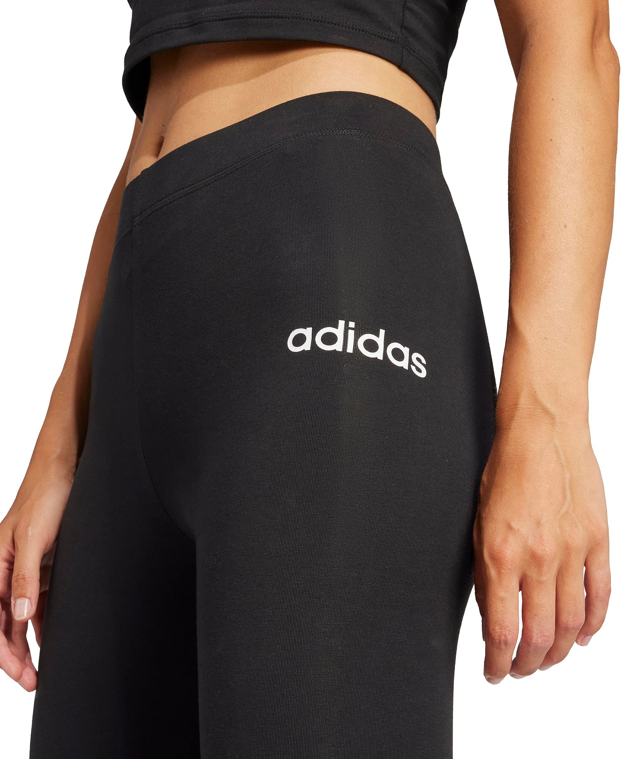 adidas Women's Hip-Logo Full-Length Athletic Tights - Black/whit