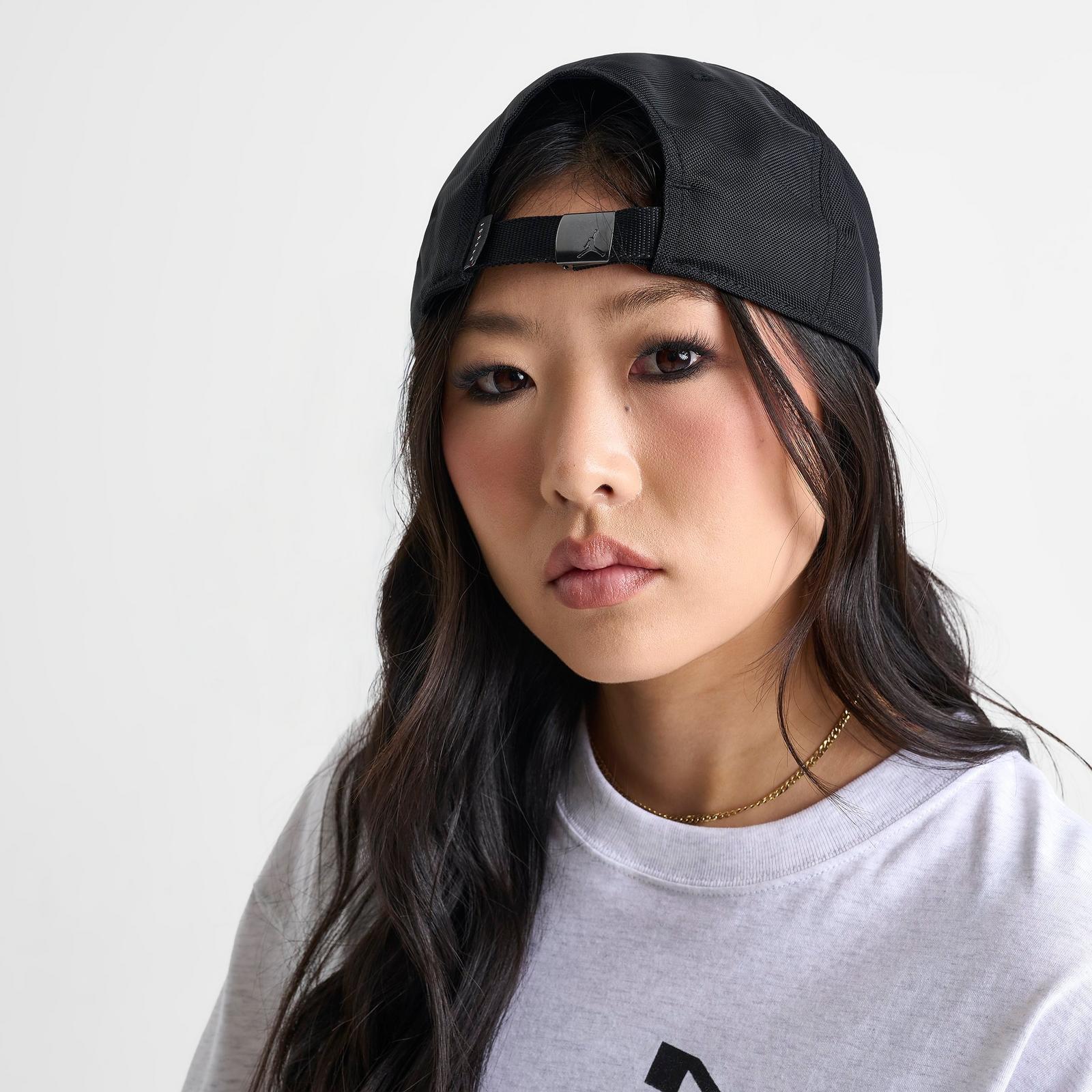 Jordan Rise Structured Metal Jumpman Strapback Hat - Black/Gunmetal - view 2