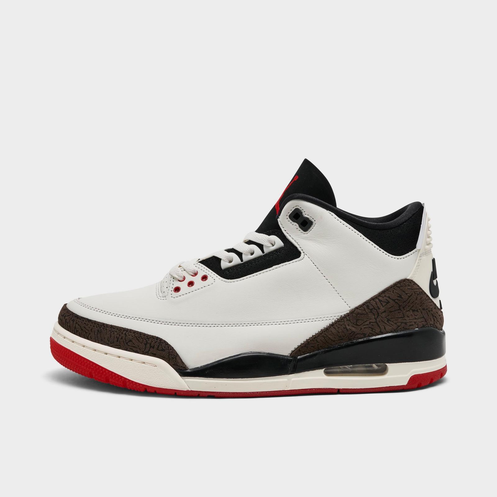 Men's Air Jordan Retro 3 Basketball Shoes - Sail/Black/University Red/Pale Ivory/Palomino - view 1