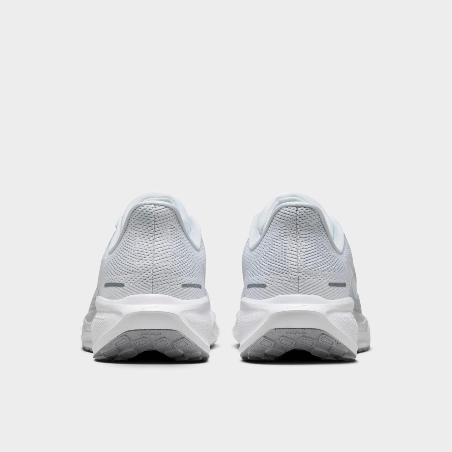 Men's Nithtke Pegasus 41 Running Shoes - White/Pure Platinum/Metallic Silver/White - Back view