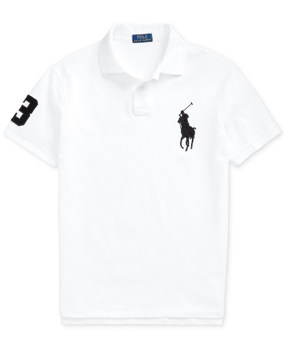 Polo Ralph Lauren Men's Big Pony Custom Slim-Fit Mesh Polo Shirt - White
