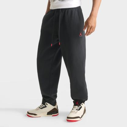 Men's Jordan Brooklyn Jumpman Air French Terry Jogger Pants - Black/University Red - view 1