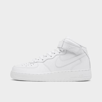 Men's Nithtke Air Force 1 Mid '07 Casual Shoes - White/White - Left shoe facing left. Outside of the shoe.
