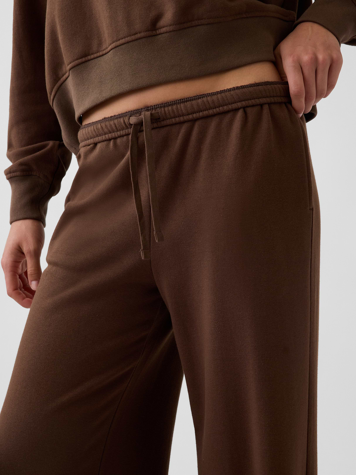 Mid Rise VintageSoft Terry Loose Sweatpants - Brown