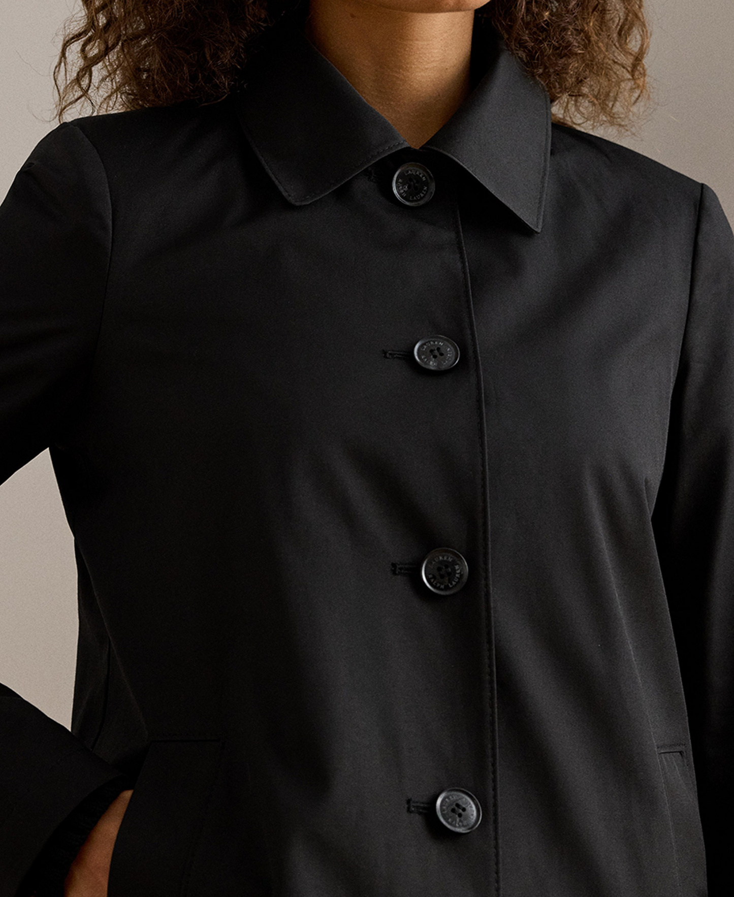 Lauren Ralph Lauren Women's Hooded Water-Resistant A-Line Raincoat, Created for Macy's - Black